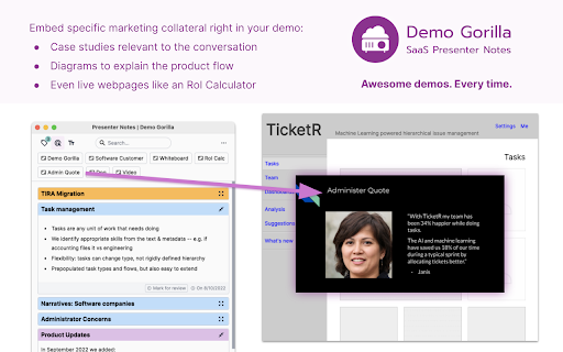 SaaS Presenter Notes by Demo Gorilla