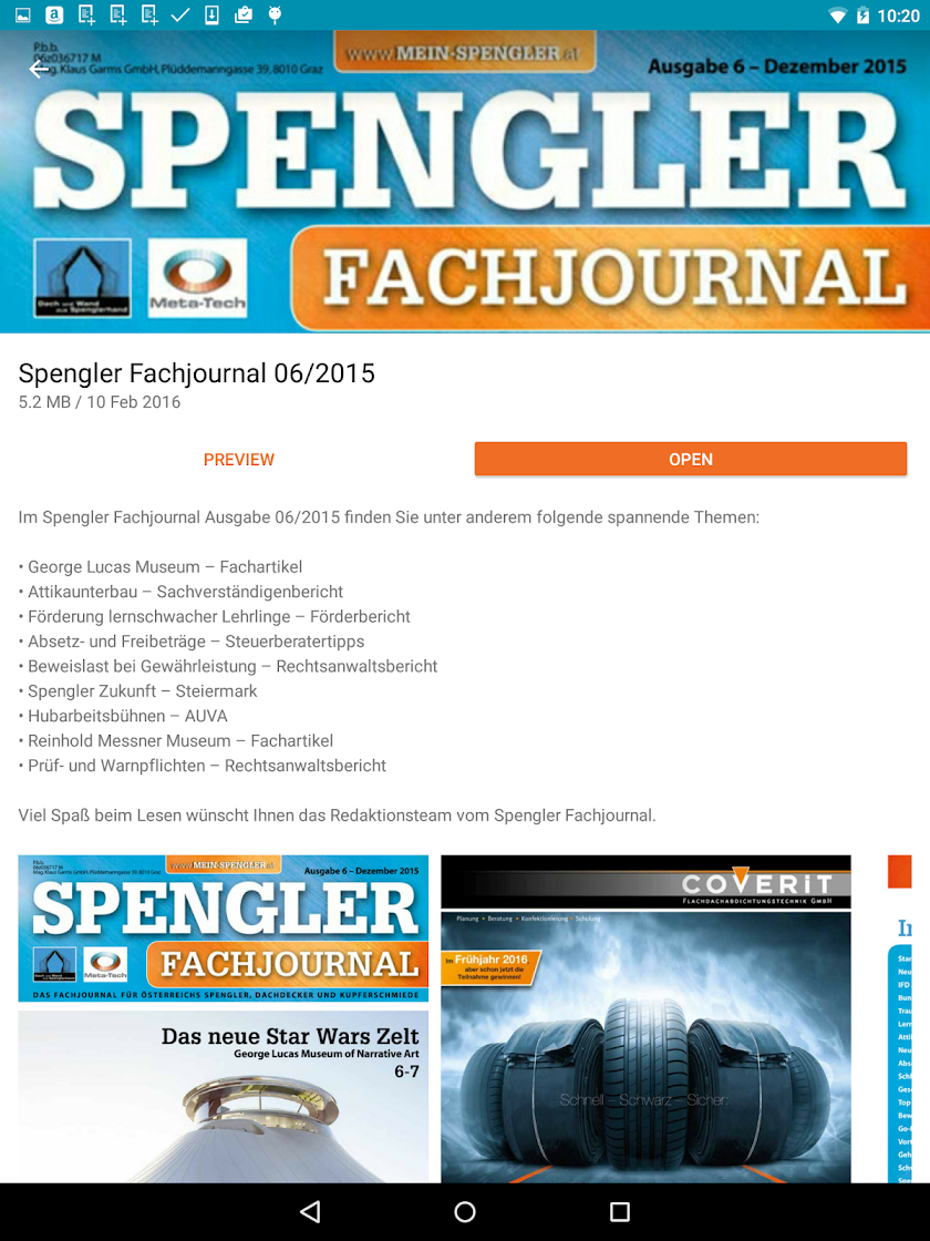 Spengler Fachjournal Screen 2