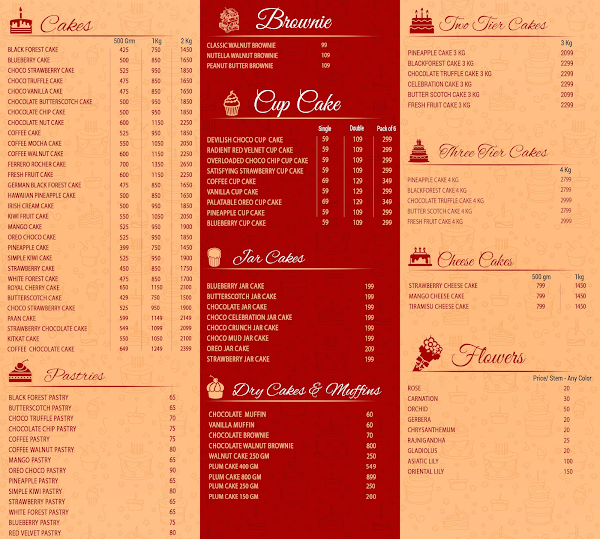 Bakingo menu 