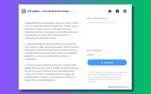 AI Text Generator: Writing Tool - AIFreeBox