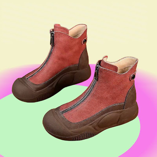 Title 6, Thick Bottom Casual Martin Boots Leather Bootie...