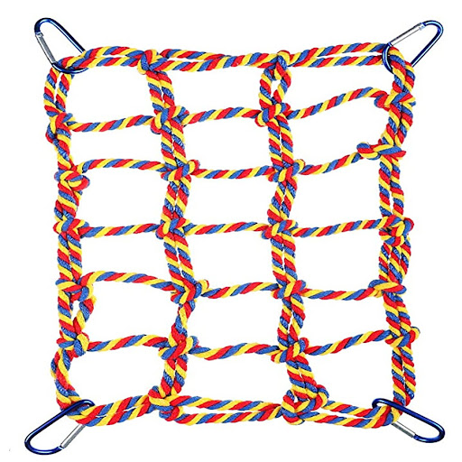 Title 3, Parrot Color Woven Climbing Net Safe and Stimul...