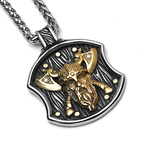 Title 4, Viking Celtic Axe Titanium Steel Pendant Neckla...