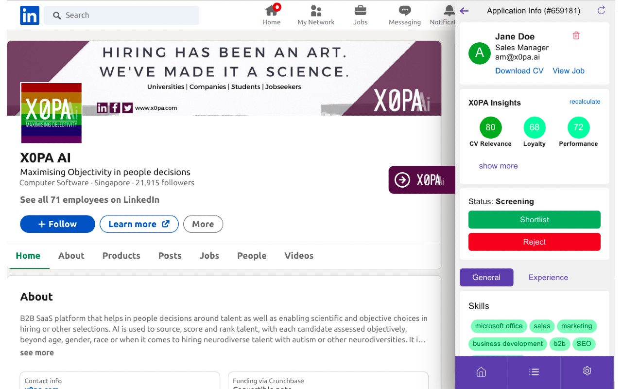 X0PA Recruiter Extension for LinkedIn Preview image 4