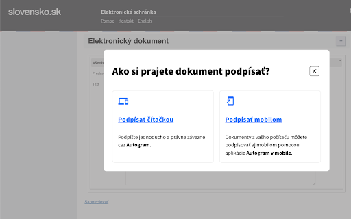 Autogram na štátnych weboch screenshot 3