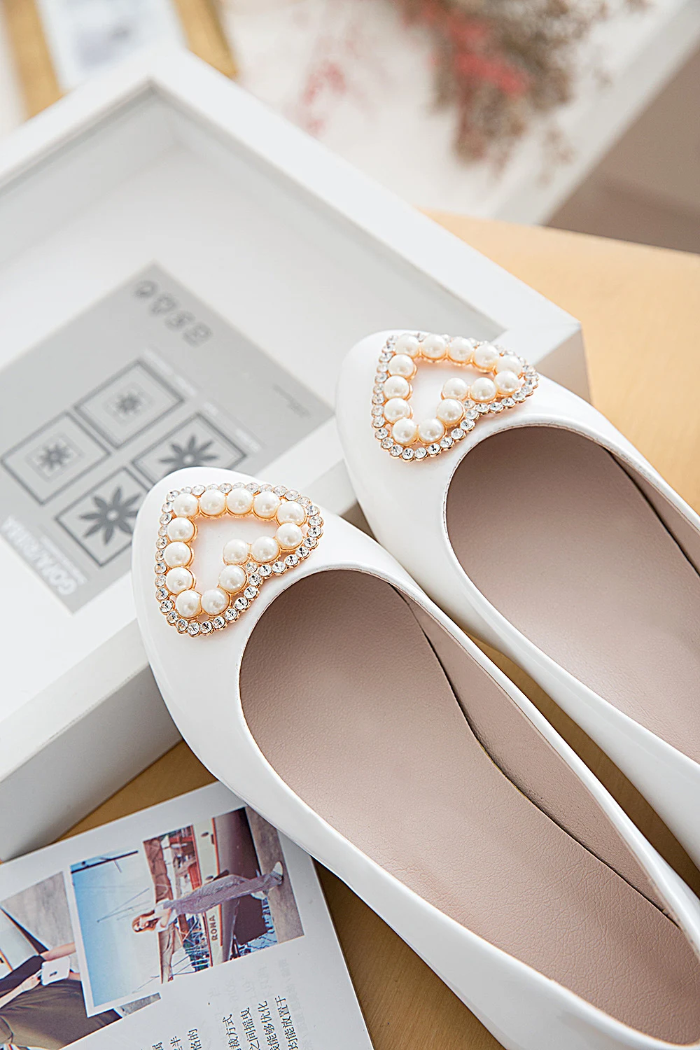 Title 29, Nuove Ballerine Donna con Punta Rotonda e Stras...