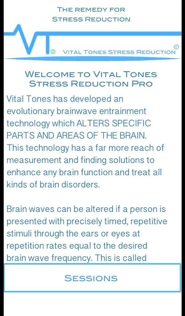 Vital Tones StressReductionPro Screen 1