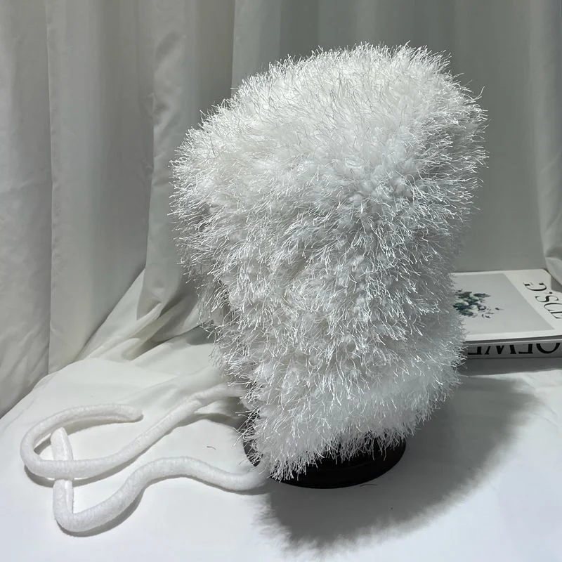 Vrouwelijke herfst- en wintermode effen kleur pluche