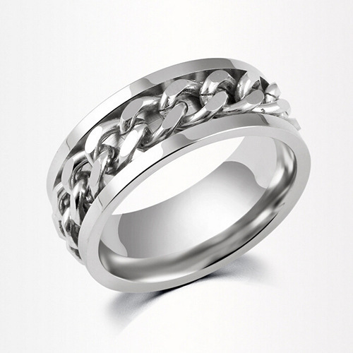 Title 1, Titanium Steel Chain Rotatable Ring Niche. Styl...