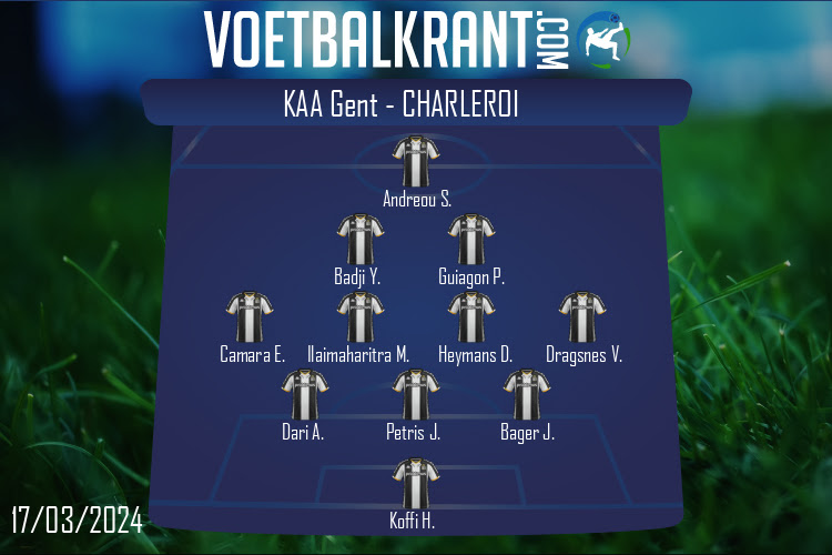 Opstelling Charleroi | KAA Gent - Charleroi (17/03/2024)