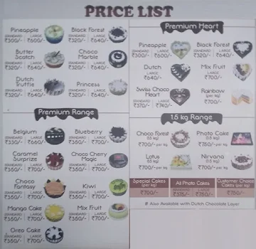 Monginis menu 