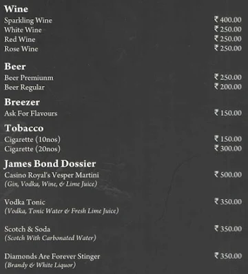 007 Restro Bar - Hotel Seetal menu 