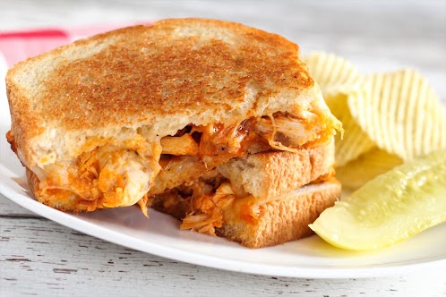 Buffalo Chicken Grilled Onions and Cheese Sandwich