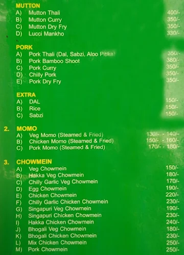 Assam Food Stall menu 