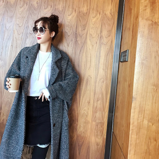 Title 7, Womens Long Loose Snow Mink Woolen Coat