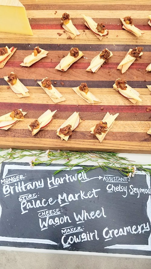 At the California Artisan Cheese Festival 2018 Best Bite Competition, Brittany Hartwell of Palace Market used Cowgirl Creamery's Wagon Wheel