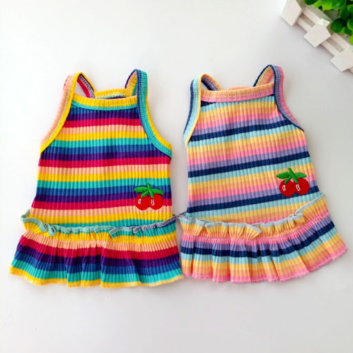 Title 4, Pet Color Striped Cherry Princess Dress for Dog...