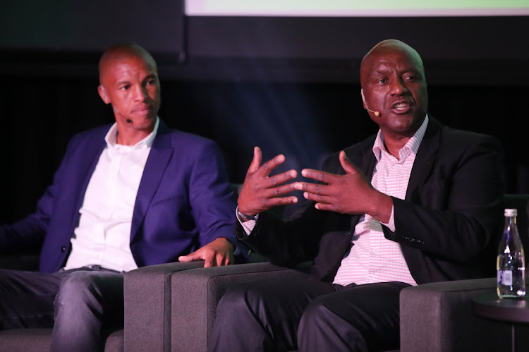 FILE IMAGE: Thabo Nthethe and Scara Thindwa during the 2020 Nedbank Football and Finance Forum.