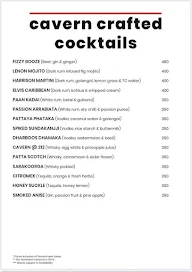 The Cavern @312 menu 1