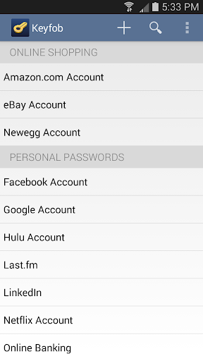 Keyfob Password Manager