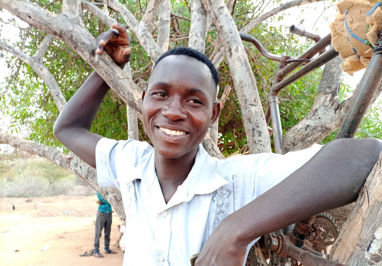 Titus Musili Nzambi who has secured a place at Kisasi Boys Secondary school coutesy of CS Prof George Magoha’s intervention.