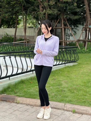 Áo chống nắng nữ HeraDG chất liệu Polyester mũ liền, kéo khóa, túi 2 bên, gấp gọn thông minh SAN9001 size S - XXL