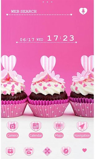 Cute Theme Pink Heart Cupcakes 1.0.0 Windows u7528 1