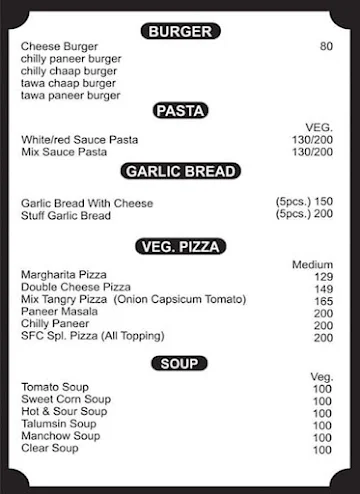 Sachdeva's Kitchen Pure Veg menu 