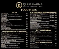 Club Karma menu 1