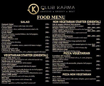 Club Karma menu 