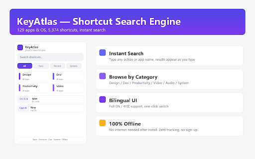 KeyAtlas – Shortcut Search Engine screenshot 1