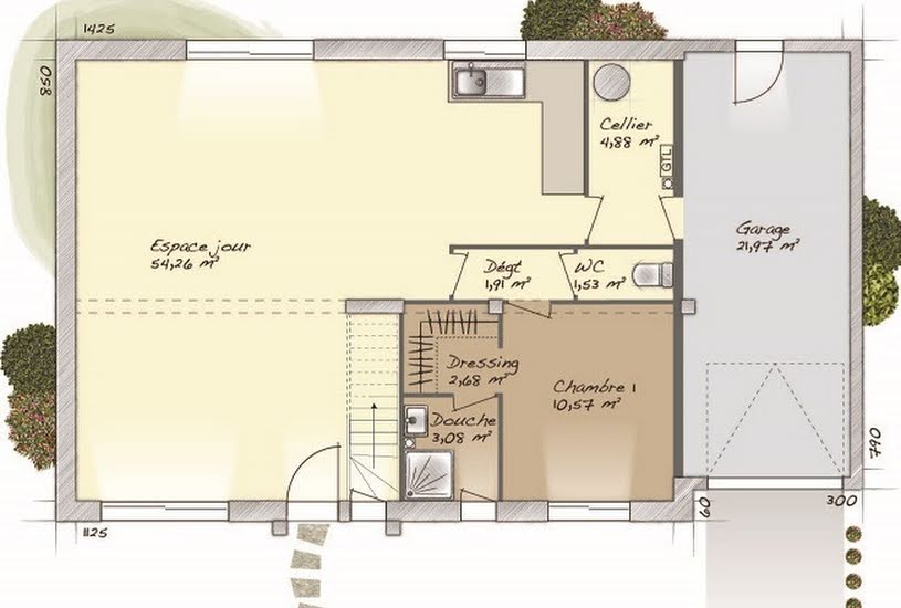  Vente Terrain + Maison - Terrain : 800m² - Maison : 117m² à Le Bosc-Roger-en-Roumois (27670) 