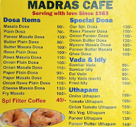 Madras Cafe Since 1983 menu 4