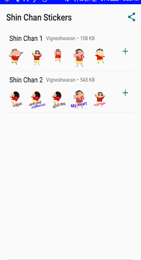 Shin Chan Whats Up Stickers App in Tamil