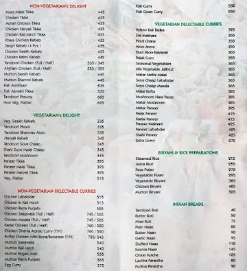 Red Chilli menu 