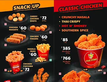 Five Star Chicken menu 