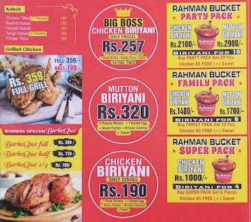 A R Biriyani menu 