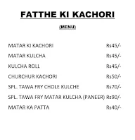 Fatteh Ki Kachori menu 2