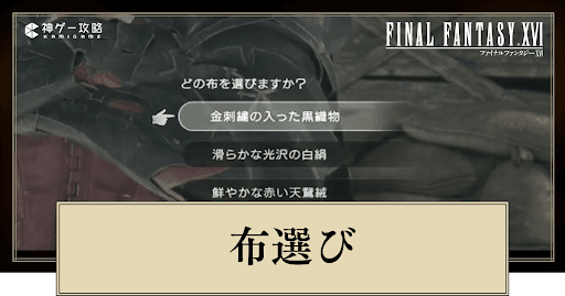 布選び（選択肢）による変化