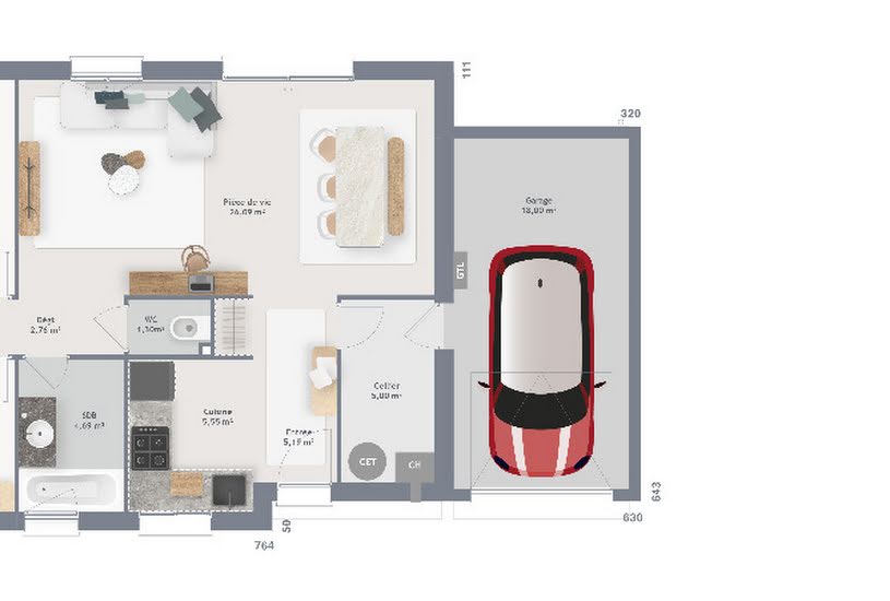  Vente Terrain + Maison - Terrain : 2 500m² - Maison : 70m² à Pointel (61220) 