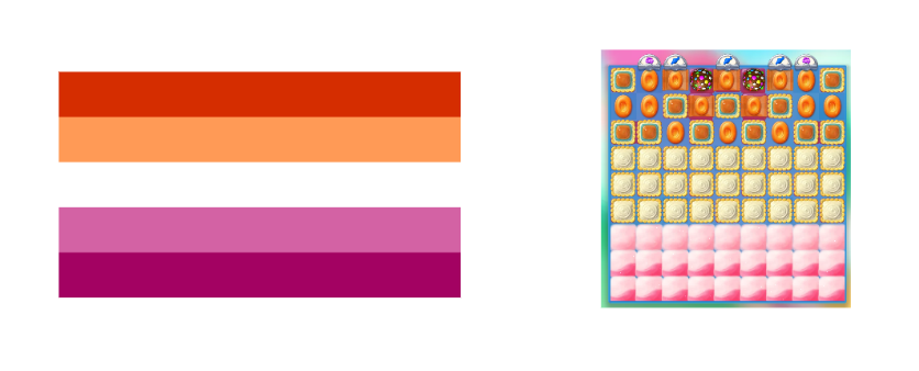 Lesbian  flag and the CCJS level inspired in it