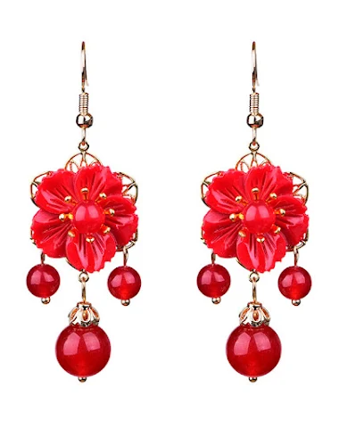 Boucles d'oreilles en calcédoine st - 0