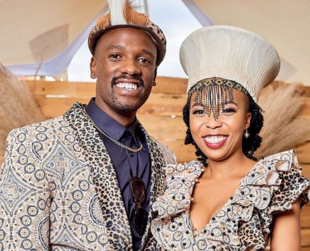 Actors Bonko and Lesego Khoza celebrate their union.