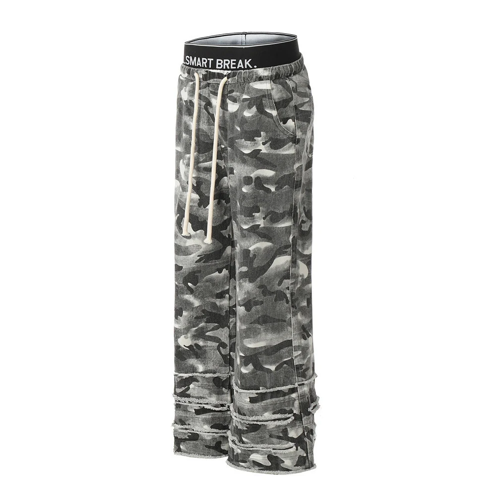 Title 1, Pantalon homme combinaison camouflage effiloché...