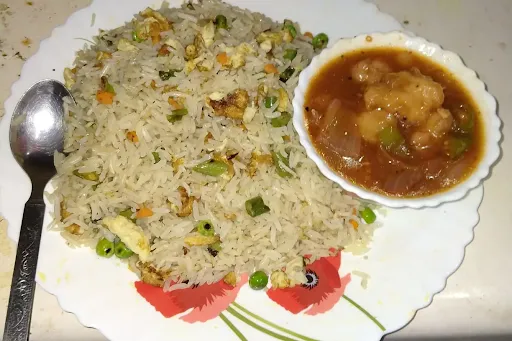 Mixed Rice With Chicken Manchurian [6 Pieces]