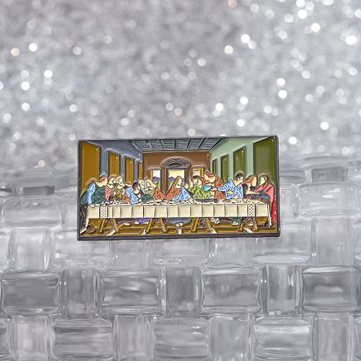 Title 4, Art Oil Painting Last Supper Metal Brooch Acces...
