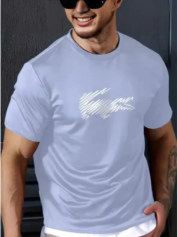 Herren Casual T-Shirt 3D-Druck Kurzarm Atmungsaktiv Leicht Sommer Shirt Bequem Modernes Design