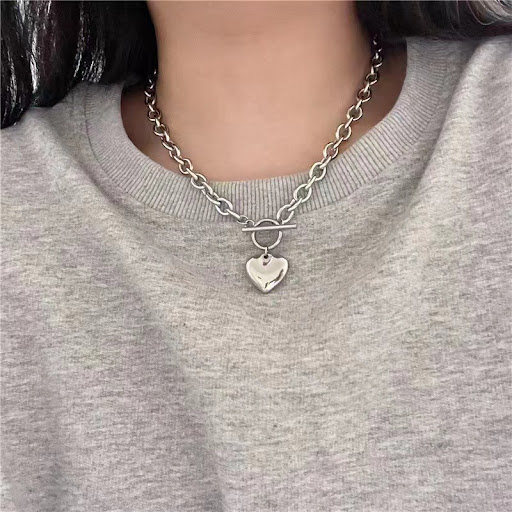 Title 6, Womens Heart Pendant O-shaped Necklace Bracele...