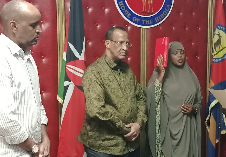 Vice chairperson Leilah Ahmed Abdullahi takes oath.