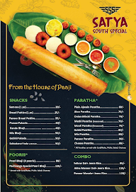 Satya South Special menu 2